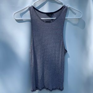 Black and White Stripped Halter Neck Tank Top